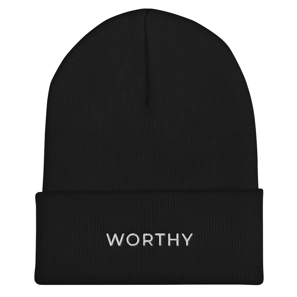 Black WORTHY Beanie