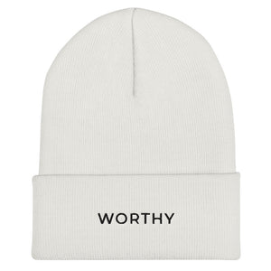 White WORTHY Beanie